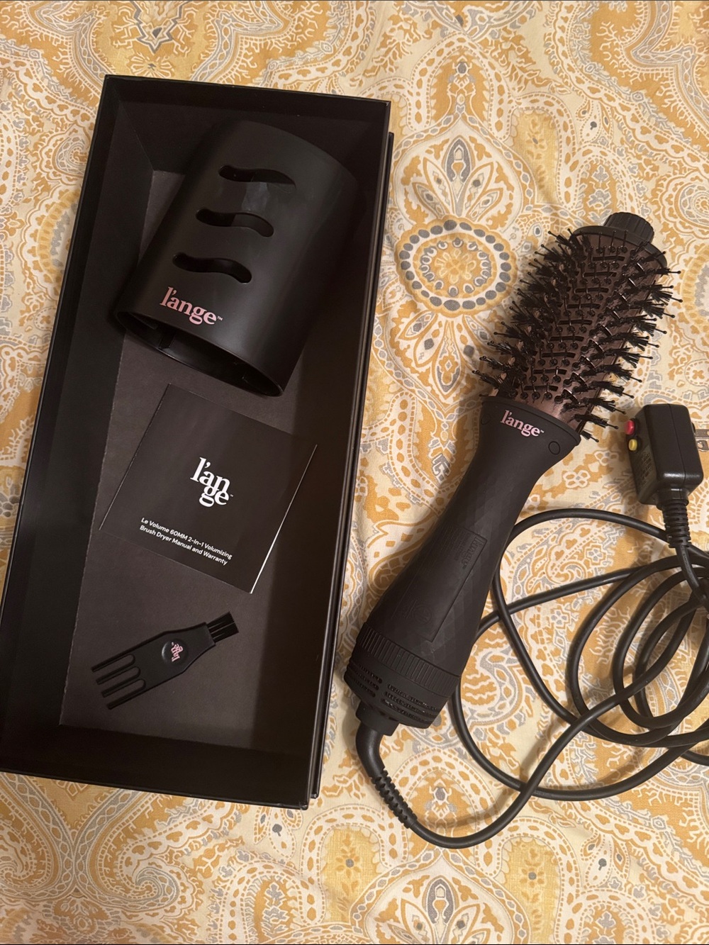 L'ange Black Hot Air Styling Brush - Black
